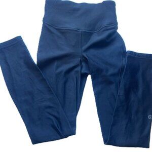 Lululemon Yoga Pants Size 0 Black Calf Logo High-Rise 22” Inseam dark black colo